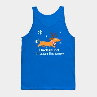 Dachshund through the snow Christmas T-Shirt Tank Top